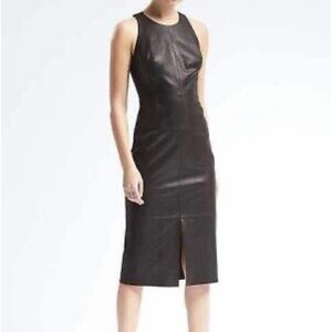 Banana Republic Genuine Leather Midi Dress